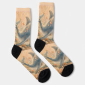 Unterwasserfreundschaft – Delfin und Seestern Socken (Rechts)