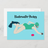 Unterwasserhockey Postkarte (Vorne/Hinten)