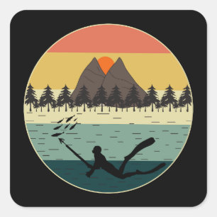 Unterwasserjagd Quadratischer Aufkleber