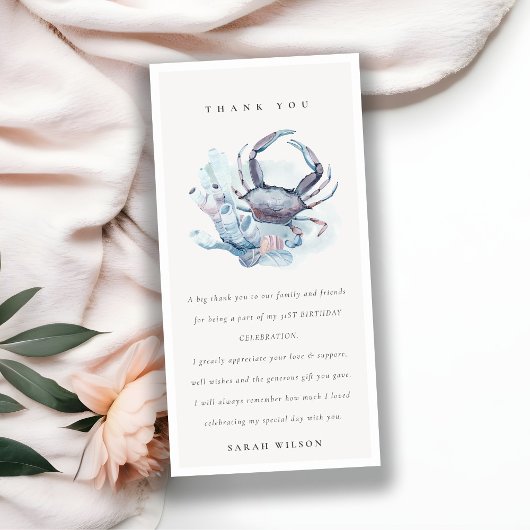 Unterwasserkrebskoralle, jedes Alter Geburtstag Dankeskarte