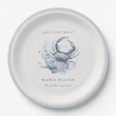 Unterwasserkrebskoralle, jedes Alter Geburtstag Pappteller (Vorderseite)