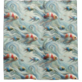 Unterwasserkunst von Fischen & Korallen in Acrylfa Duschvorhang (Vorderseite)