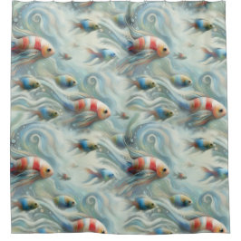 Unterwasserkunst von Fischen & Korallen in Acrylfa Duschvorhang