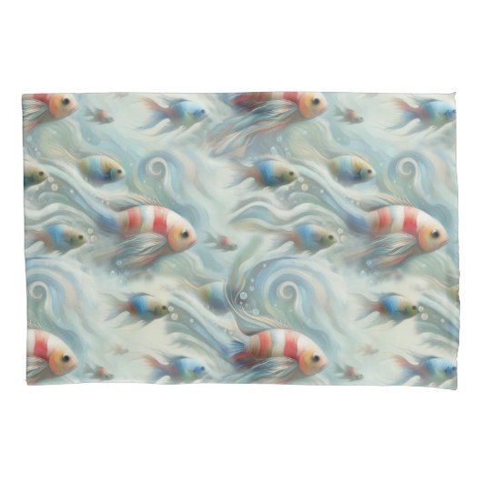 Unterwasserkunst von Fischen & Korallen in Acrylfa Kissenbezug (Vorderseite)