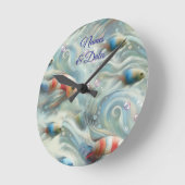 Unterwasserkunst von Fischen & Korallen in Acrylfa Runde Wanduhr (Winkel)