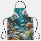 Unterwasserkunst von Fischen & Korallen in Acrylfa Schürze (Vorderseite)