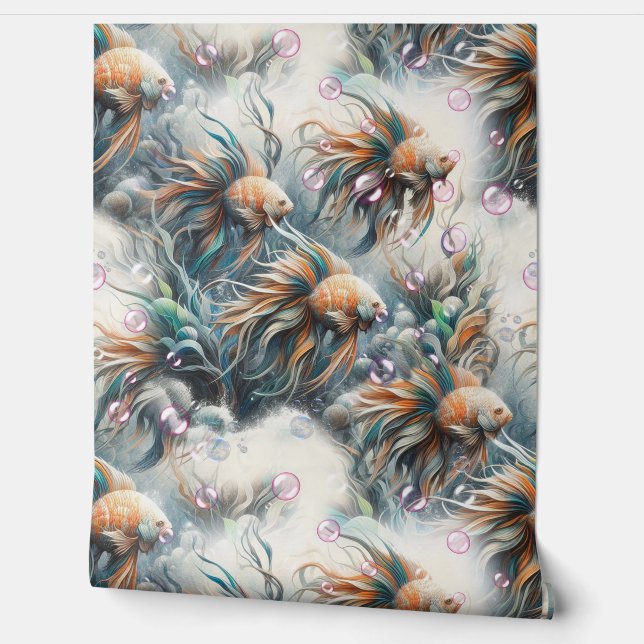 Unterwasserkunst von Fischen & Korallen in Acrylfa Tapete (Abrollen)