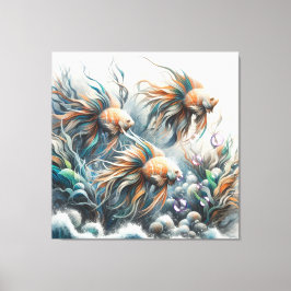 Unterwasserkunst von Fischen & Korallen in Acrylic Leinwanddruck