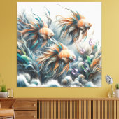 Unterwasserkunst von Fischen & Korallen in Acrylic Leinwanddruck (Insitu (Wohnzimmer))