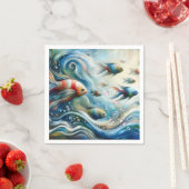 Unterwasserkunst von Fischen & Korallen in Acrylic Serviette (Beispiel)