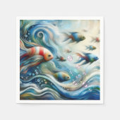 Unterwasserkunst von Fischen & Korallen in Acrylic Serviette (Vorderseite)