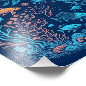 Unterwasserlandschaft farbenfrohe Fische und Koral Fotodruck (Ecke)