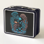 Unterwasserlandschaft farbenfrohe Fische und Koral Metall Brotdose (Rückseite)