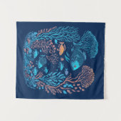 Unterwasserlandschaft farbenfrohe Fische und Koral Wandteppich (Vorderseite (Horizontal))