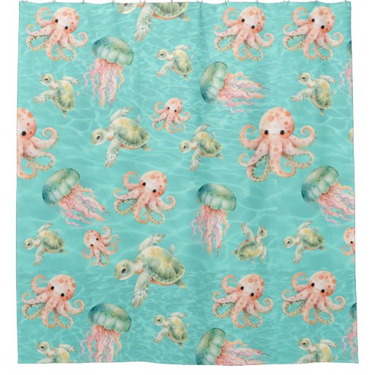 Unterwasserleben Duschvorhang (Vorderseite)