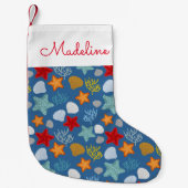 Unterwasserleben-Muster | addieren Ihren Namen Kleiner Weihnachtsstrumpf (Vorderseite)