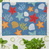 Unterwasserleben-Muster Geschirrtuch (Gefaltet)