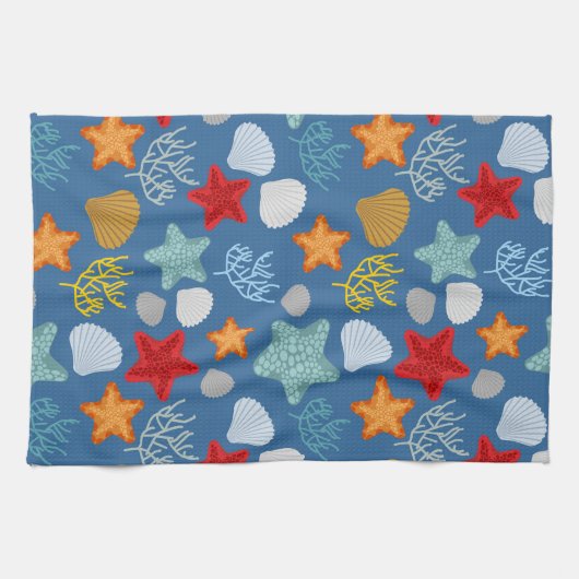 Unterwasserleben-Muster Geschirrtuch (Horizontal)
