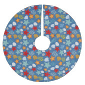 Unterwasserleben-Muster Polyester Weihnachtsbaumdecke (Vorderseite)