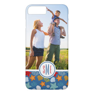 Unterwasserleben Pattern Ihr Foto u. Monogramm Case-Mate iPhone Hülle