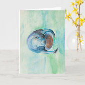 Unterwassermanatee Karte (Gelbe Blume)