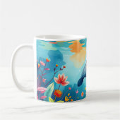 Unterwassermanatee und Blumenfantasie Kunst und Ku Kaffeetasse (Links)