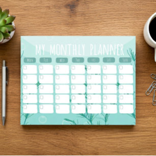 Unterwassermonatsplaner Notizblock