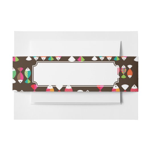 Unterwassermuster 2 der abstrakten retro Fische Einladungsbanderole (Vorderseite Beispiel)