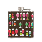 Unterwassermuster 2 der abstrakten retro Fische Flachmann (Rückseite)