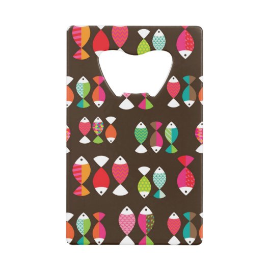 Unterwassermuster 2 der abstrakten retro Fische Geldbeutel Flaschenöffner (Vorderseite)