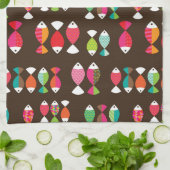 Unterwassermuster 2 der abstrakten retro Fische Geschirrtuch (Gefaltet)