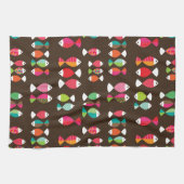 Unterwassermuster 2 der abstrakten retro Fische Geschirrtuch (Horizontal)