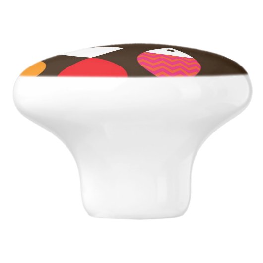 Unterwassermuster 2 der abstrakten retro Fische Keramikknauf (Seitenansicht)