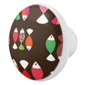 Unterwassermuster 2 der abstrakten retro Fische Keramikknauf (Rechts)