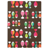 Unterwassermuster 2 der abstrakten retro Fische Klemmbrett (Rückseite)