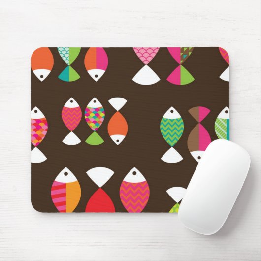 Unterwassermuster 2 der abstrakten retro Fische Mousepad (Mit Mouse)