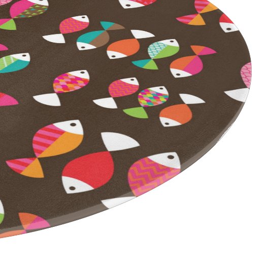 Unterwassermuster 2 der abstrakten retro Fische Schneidebrett (Ecke)