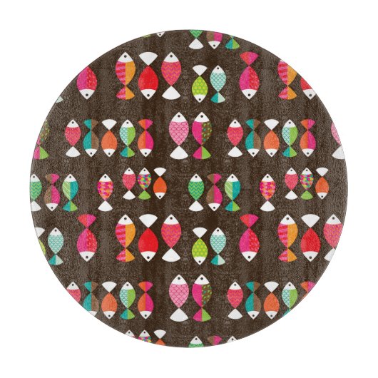 Unterwassermuster 2 der abstrakten retro Fische Schneidebrett (Vorderseite)