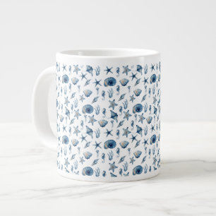 Unterwassermuster Blau Jumbo-Tasse