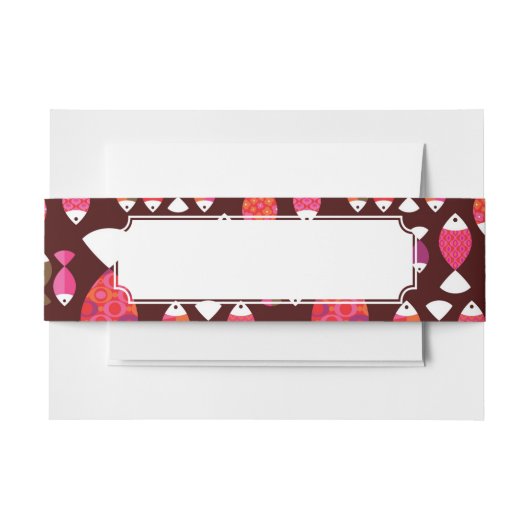 Unterwassermuster der abstrakten retro Fische Einladungsbanderole (Vorderseite Beispiel)