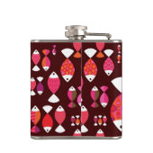 Unterwassermuster der abstrakten retro Fische Flachmann (Rückseite)