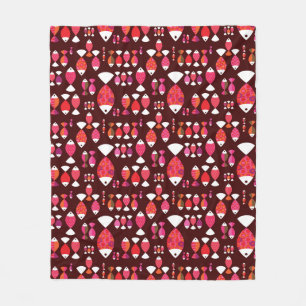 Unterwassermuster der abstrakten retro Fische Fleecedecke