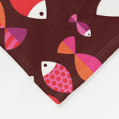 Unterwassermuster der abstrakten retro Fische Fleecedecke (Ecke)