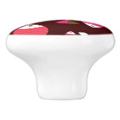 Unterwassermuster der abstrakten retro Fische Keramikknauf (Seitenansicht)