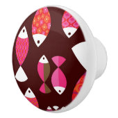 Unterwassermuster der abstrakten retro Fische Keramikknauf (Rechts)