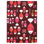 Unterwassermuster der abstrakten retro Fische Klemmbrett (Rückseite)