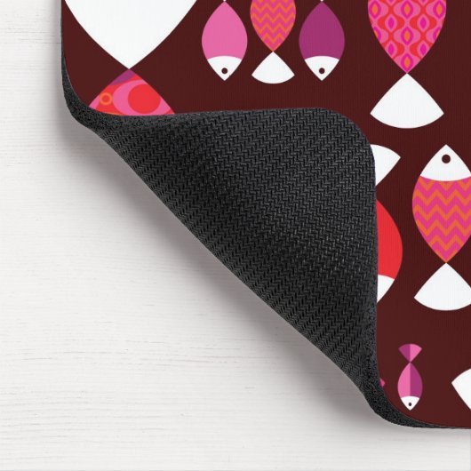 Unterwassermuster der abstrakten retro Fische Mousepad (Ecke)