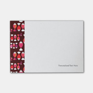 Unterwassermuster der abstrakten retro Fische Post-it Klebezettel