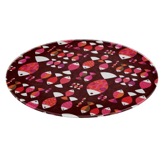 Unterwassermuster der abstrakten retro Fische Schneidebrett (Ecke)