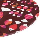 Unterwassermuster der abstrakten retro Fische Schneidebrett (Ecke)
